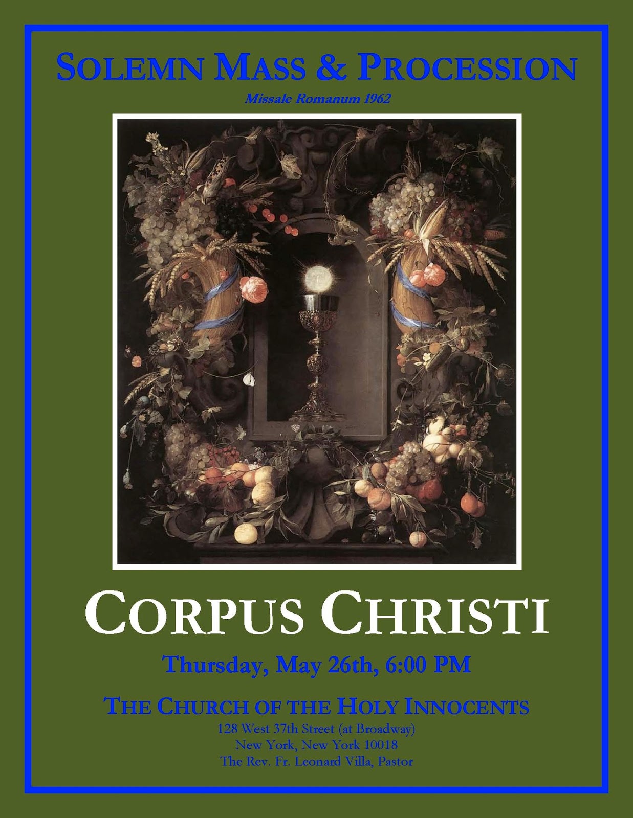 New Liturgical Movement Corpus Christi at Holy Innocents in New York City New Liturgical Movement Corpus Christi at Holy Innocents in New York City