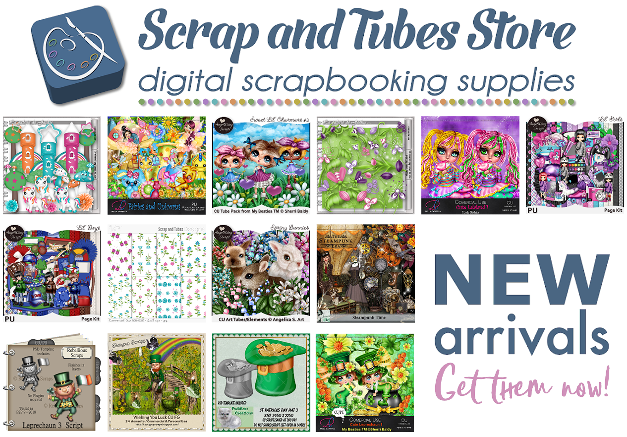 What's New this Monday at Scrap and Tubes Store Scrap and Tubes Designs