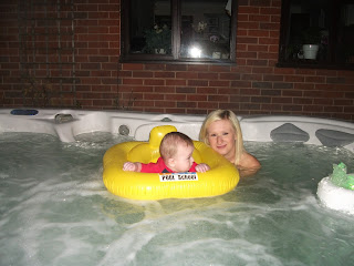 Baby in a hot tub