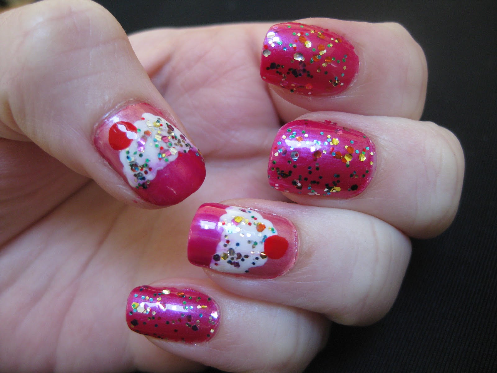 Unprofessional Nails Pink Birthday Nails