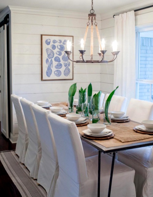 Coastal Dining Room with Shiplap