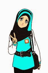 Gambar Kartun Muslimah Berkacamata Cantik Menggemaskan Magone 2016 Pakai Cermin