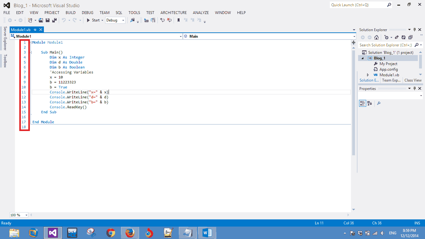 Microsoft Visual Studio V2012: Display Line Numbers in the Text Editor ...