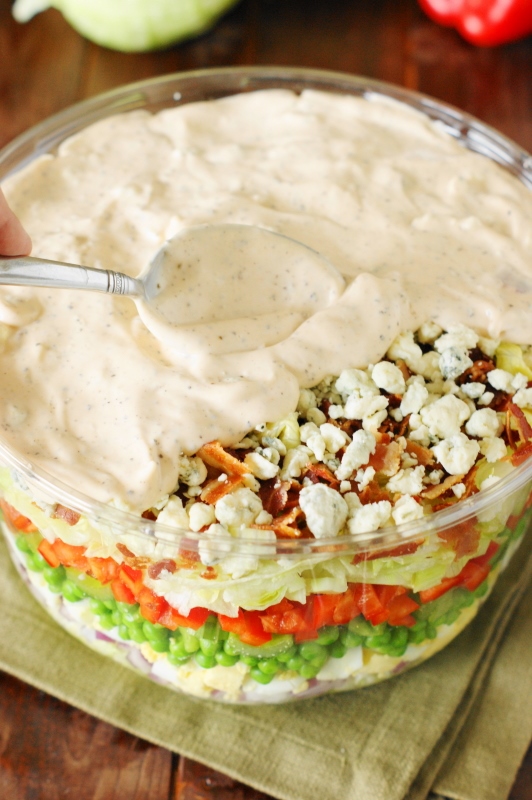 Make-Ahead Layered Picnic Salad | The Kitchen is My Playground