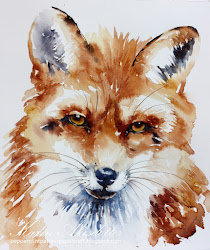 watercolor fox thursday watercolors paintings papercraft painting peppermintpattys rough painted end week today