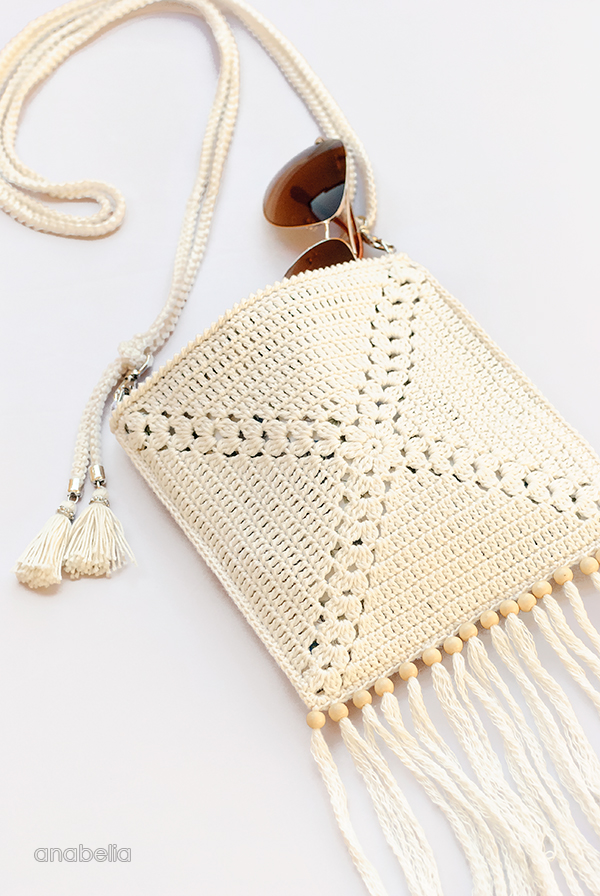 Summer crochet shoulder bag, free pattern by Anabelia Craft Design