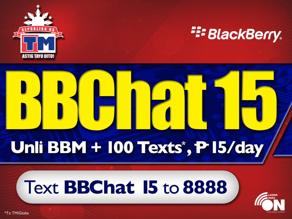 Enjoy Unli Bbm Chat With Tm Touch Mobile And Globe Bbchat 15