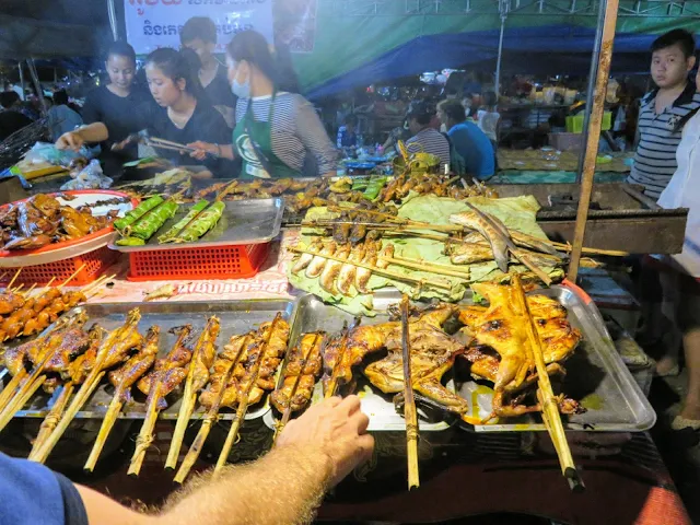 Cambodian Barbecue at the Night Market in Siem Reap Cambodia