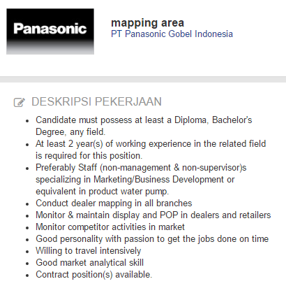 Info Loker Pati Lowongan Kerja Pt Panasonic Gobel Indonesia Terbaru November Desember 2017 Kerjasurabaya Com Info Lowongan Kerja Di Surabaya Terbaru 2020
