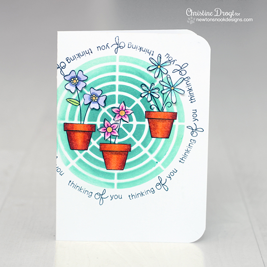 Fun Flower Pot card by Christine Drogt using Versatile Vases Stamp set | Newton's Nook Designs
