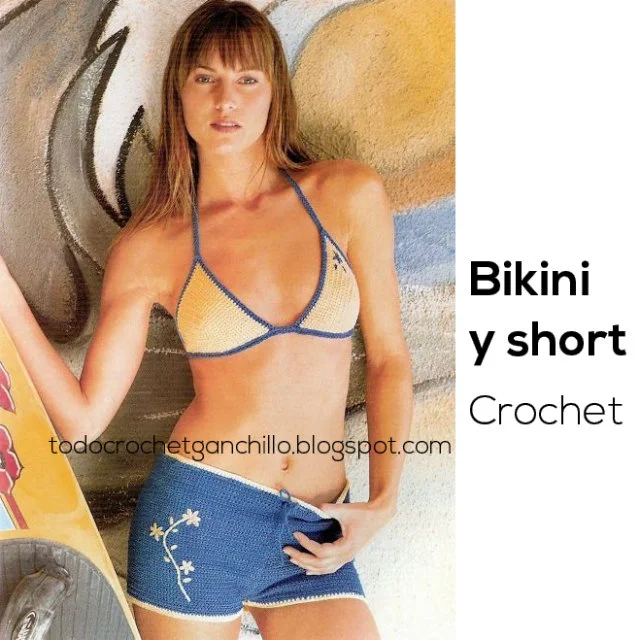 Bikini + short tejidos con ganchillo paso a paso 