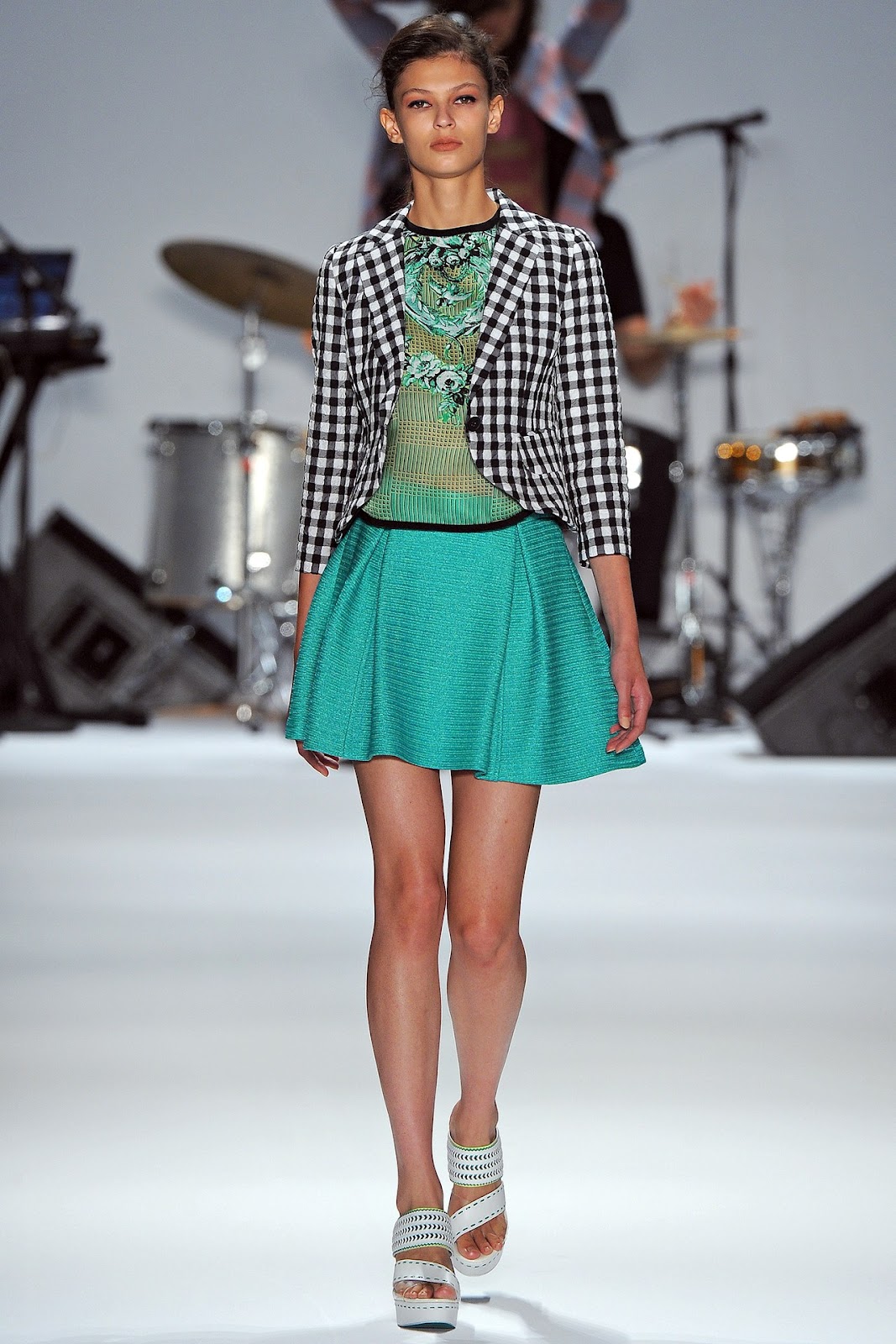 Nanette Lepore Spring 2013 - Mixing Black & White Gingham With Brights ...
