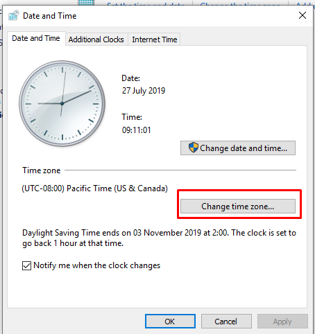 merubah time zone untuk mengatur jam windows 10