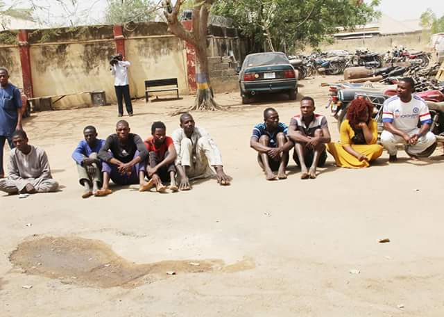  Photos: Police parade suspected female armed robber and her gang members who attacked filling station in Bauchi and killed the manager