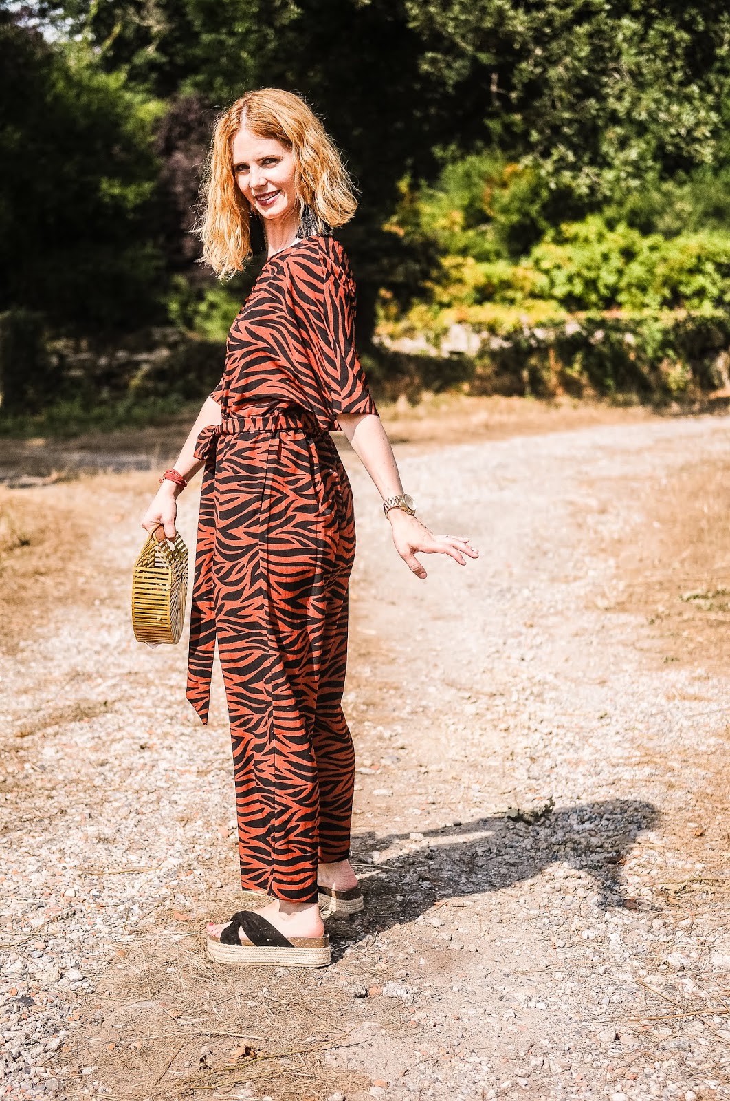 monki tiger print jumpsuit