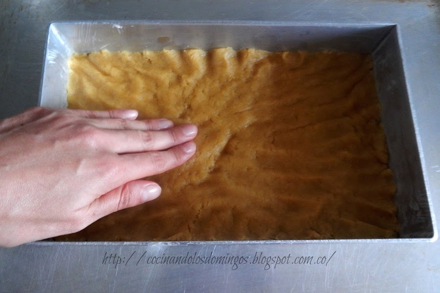 Cuadrados de coco y dulce de leche