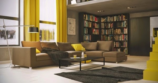 Salas en marrón y amarillo