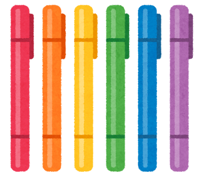 マーカーのセットのイラスト