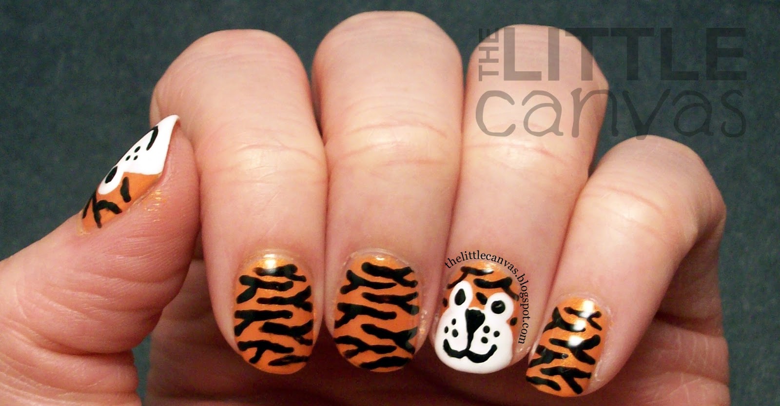 Gold tiger nail art - wide 5