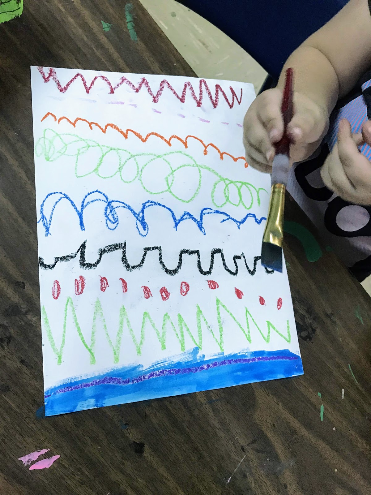Elements of the Art Room Kindergarten Line Painting Monsters