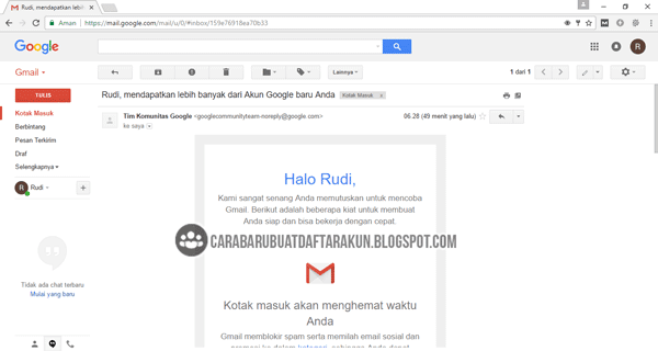 tampilan akun gmail baru Cara Daftar Akun Google Baru lewat Laptop dengan Gambarnya