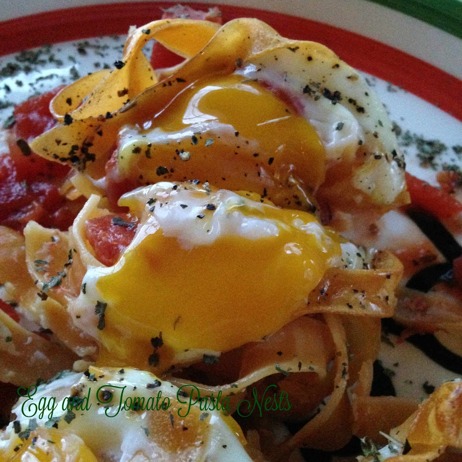 Egg and Tomato Pasta Nests Turnips 2 Tangerines