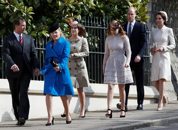 Queen Elizabeth, Catherine, Duchess of Cambridge, Kate Middleton, Prince William, Sophie, Countess of Wessex, Lady Louise Windsor, James Viscount Severn, Princess Anne, Princess Beatrice, Princess Eugenie