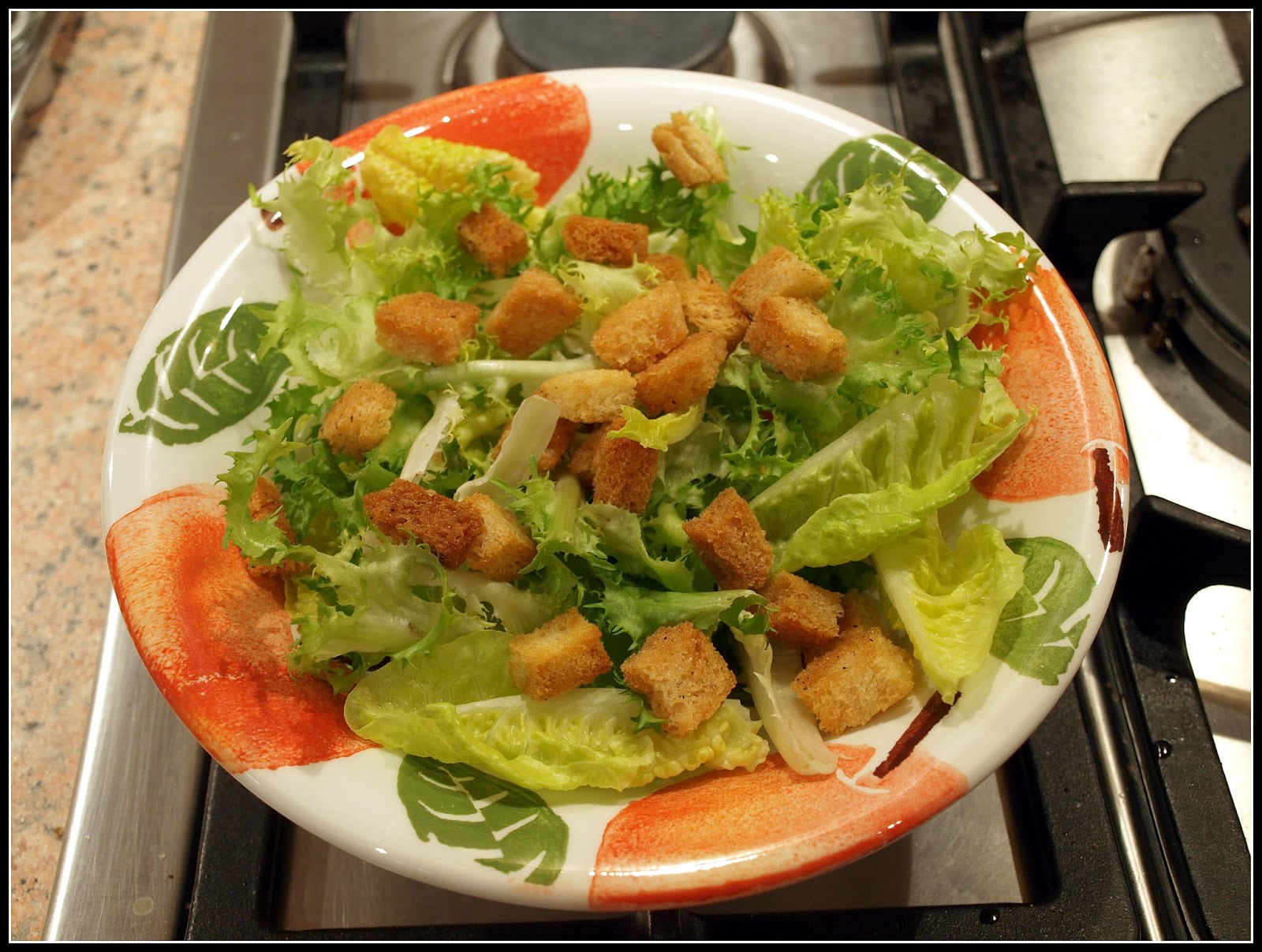 Mark's Veg Plot Salade aux Lardons with baked Camembert