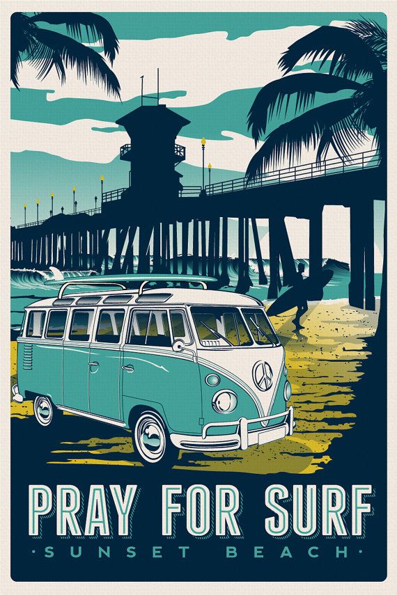 Insights and Sounds: Vintage Surfing Poster