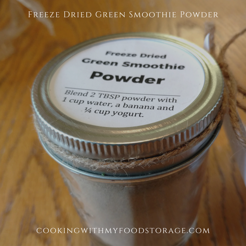 Cooking With My Food Storage Freeze Dried Green Smoothie Powder