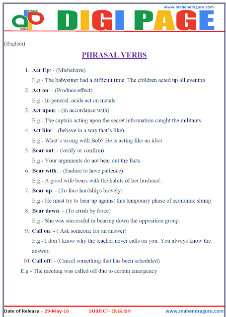 Digi Page -Phrasel Verbs Digi Page -Phrasel Verbs
