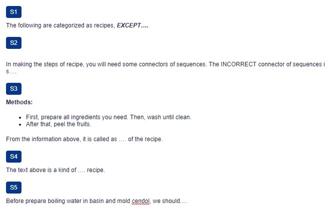 Contoh Soal Procedural Text Recipes