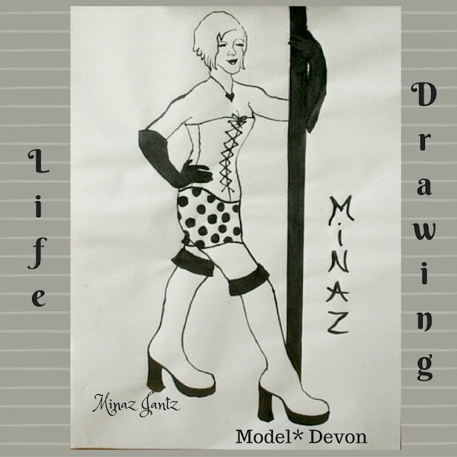 Nude Drawings by Minaz Jantz. Model Devon