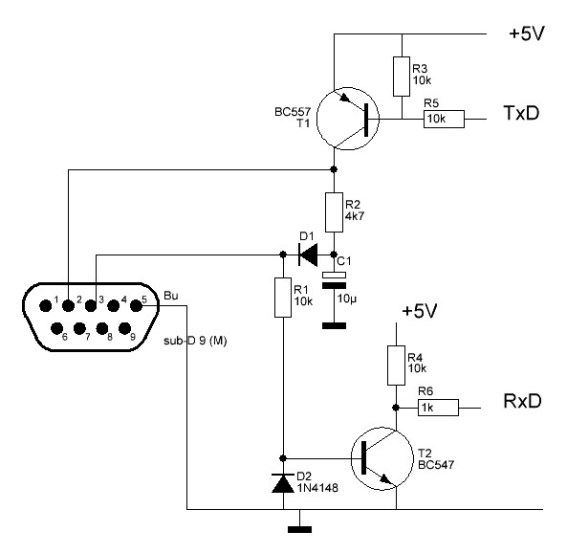 Converter RS232 to Arduino Circuit Diagram | Electronic Circuits Diagram
