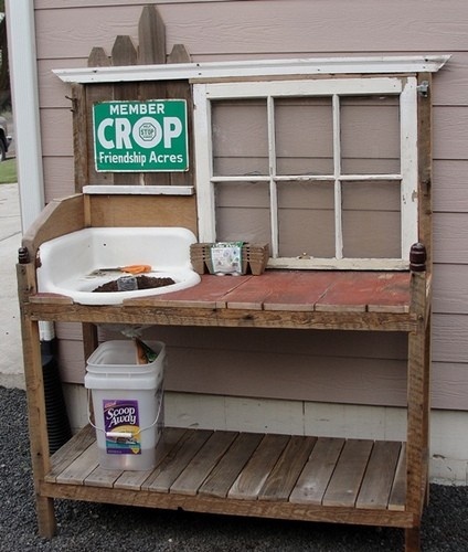 how to build a wooden potting bench