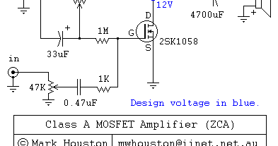 Class A MOSFET Amplifier Schematic - Electronic Knowledge Share