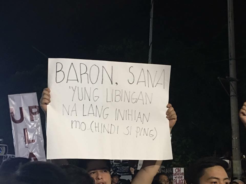 no to marcos protest baron