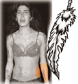Amy Winehouse   Feather | TattooForAWeek   Temporary Tattoos