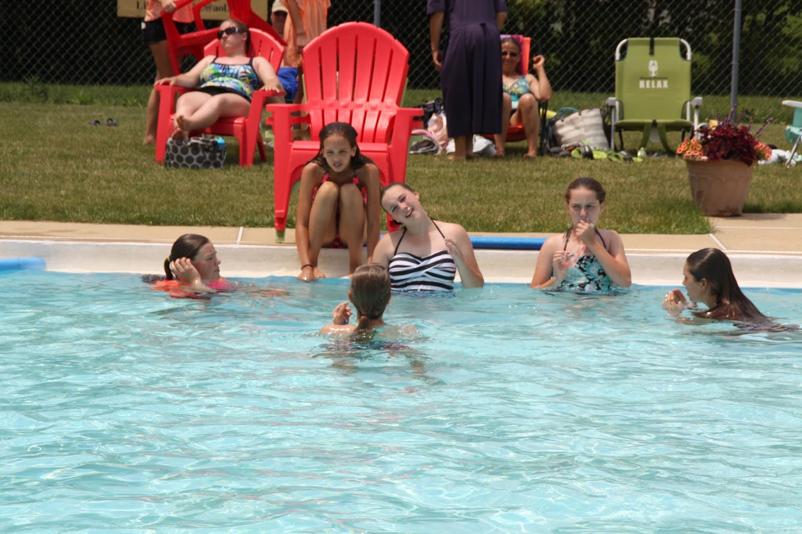 Real Life: Summer events = church campout and pool fun.