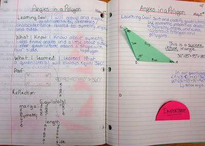 photo of Angles in a polygon journal entry @ Runde's Room 