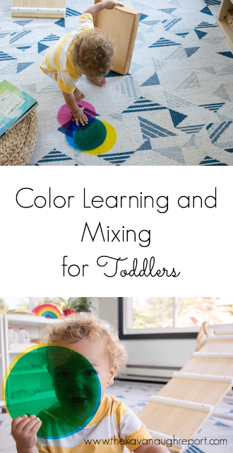 Here are some thoughts on why we don't teach or drill colors as a Montessori parent, but instead let a toddler drive the discovery. Plus an easy DIY to make that happen! 