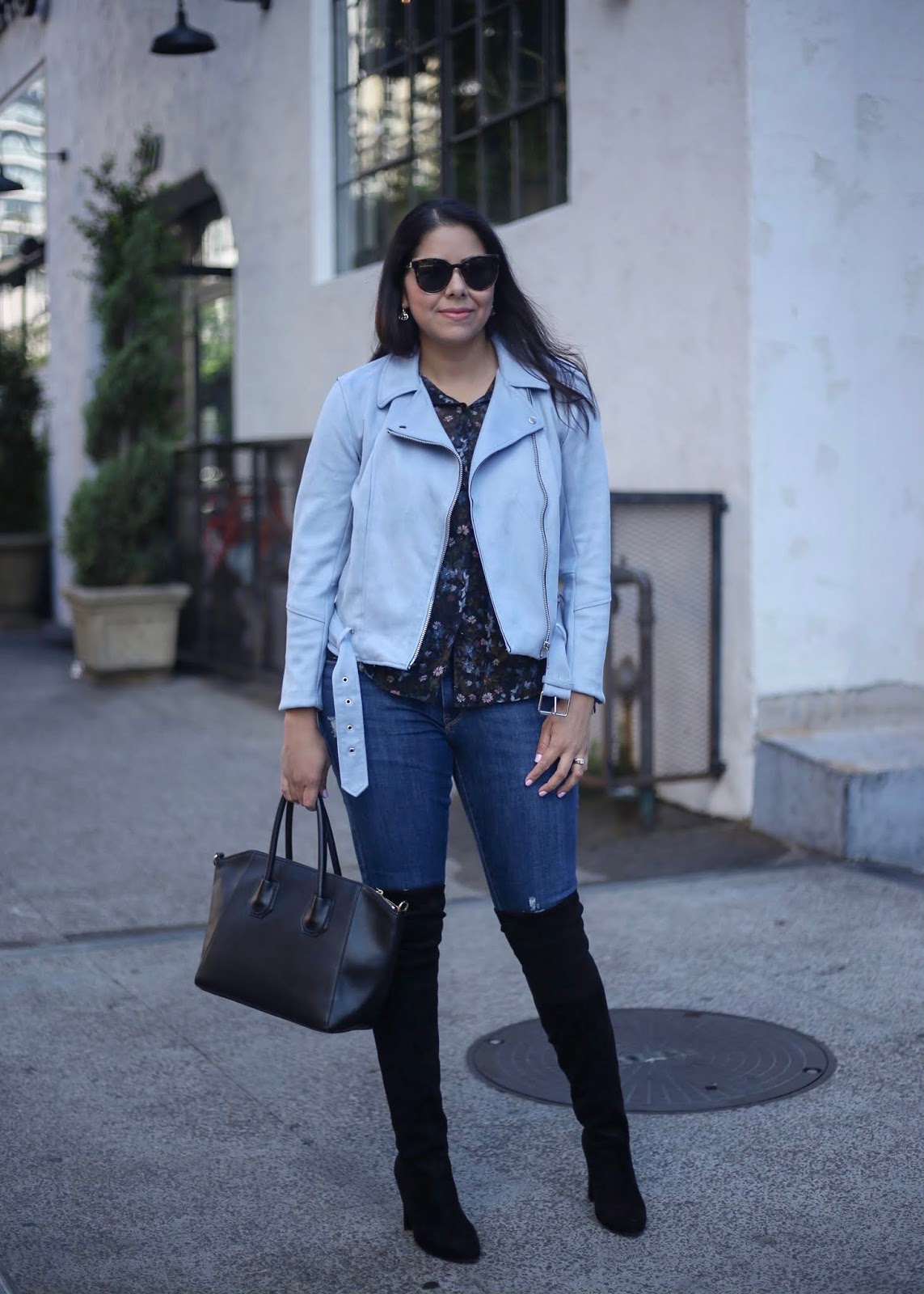 How to wear a suede Moto Jacket Lil bits of Chic