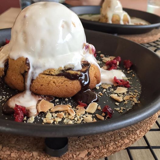 KOOKS Creamery Mindboggling Molten Lava Cookies with Ice Cream at