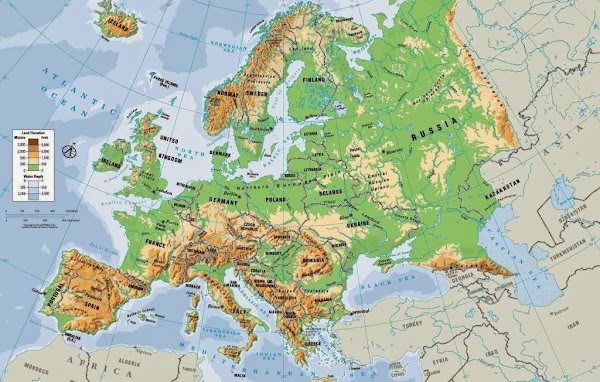 Physical Map Of Russia And Central Asia Physical Map Of Russia And Central Asia