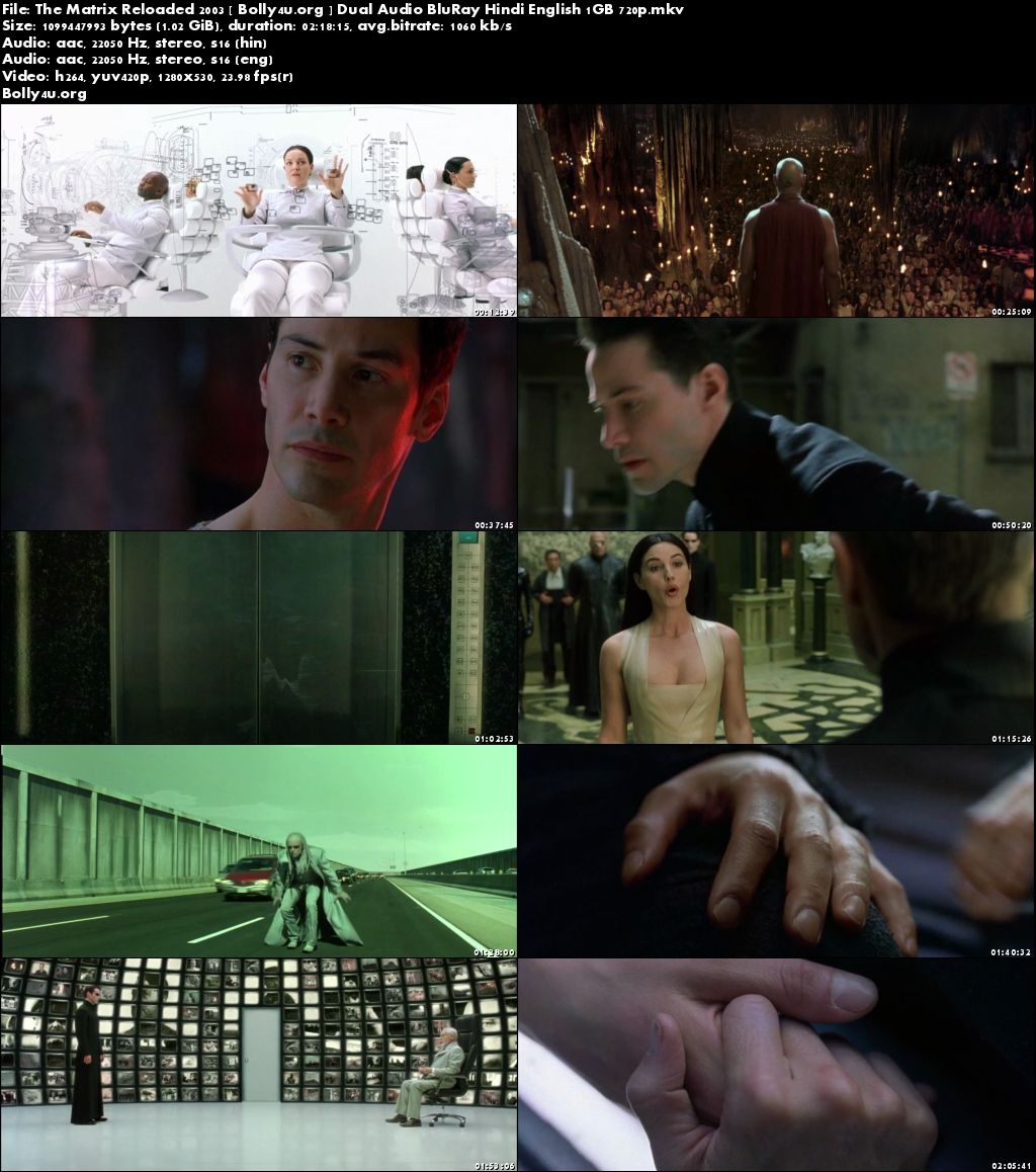 The Matrix Reloaded 2003 BluRay 1Gb Hindi Dual Audio 720p Download