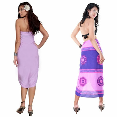 Lavender Sarong & Abstract Tiki Sarong in Purple and Pink Lavender Sarong & Abstract Tiki Sarong in Purple and Pink