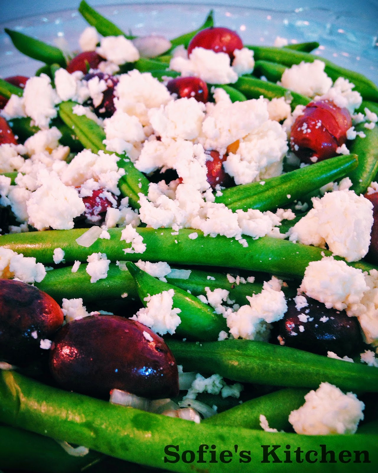 Sofie's Kitchen Green Beans with Olives and Feta Cheese