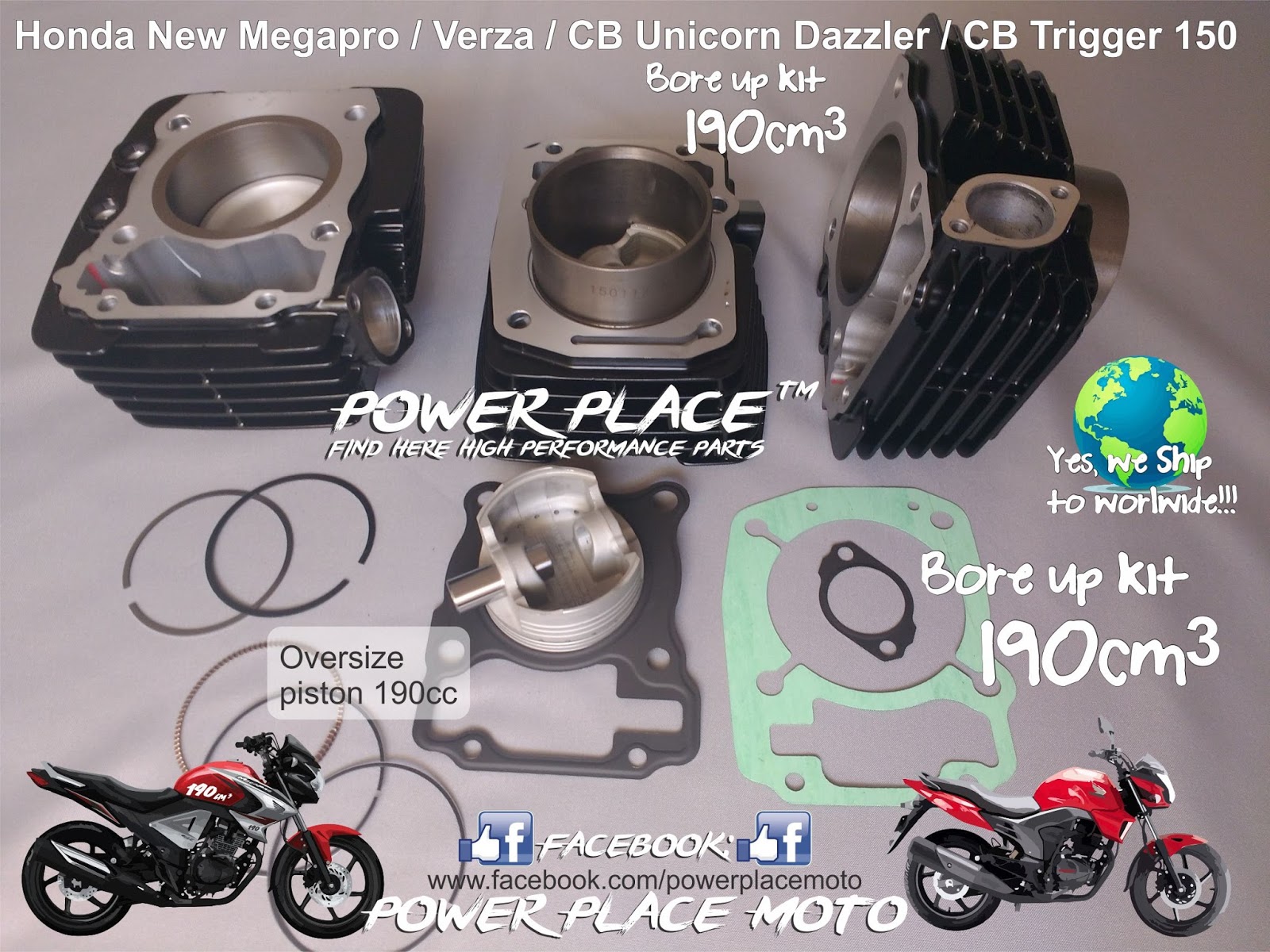 Power Place Moto Big bore Kit Honda CB Trigger & Unicorn Dazzler