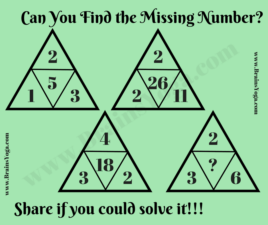 Missing Number Maths Logic Puzzle With Answer Brain s Yoga