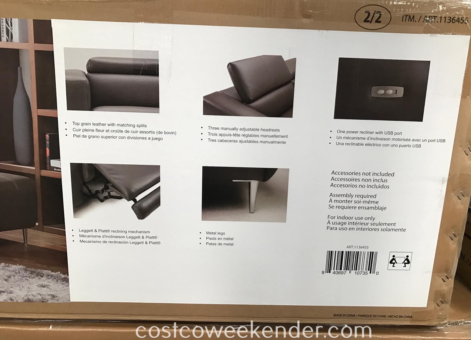 Leather Power Reclining Sectional Sofa Costco Weekender